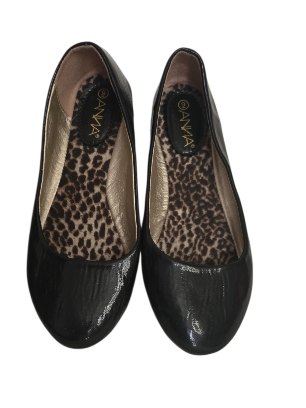 ANNA Black Patent Ballet Flats